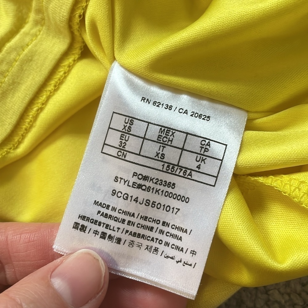 GUESS | Bright Yellow Mini Tank Top Dress | Size XS - Picture 10 of 12